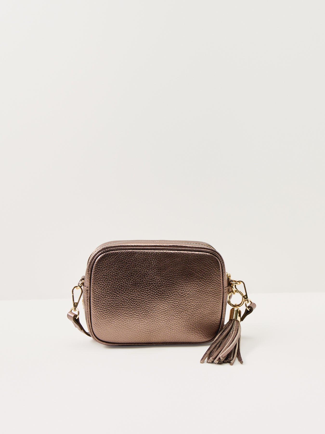 Tassel Leather Crossbody Bag Bronze