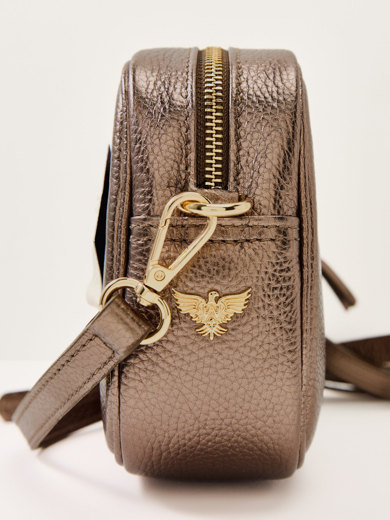 Tassel Leather Crossbody Bag Bronze