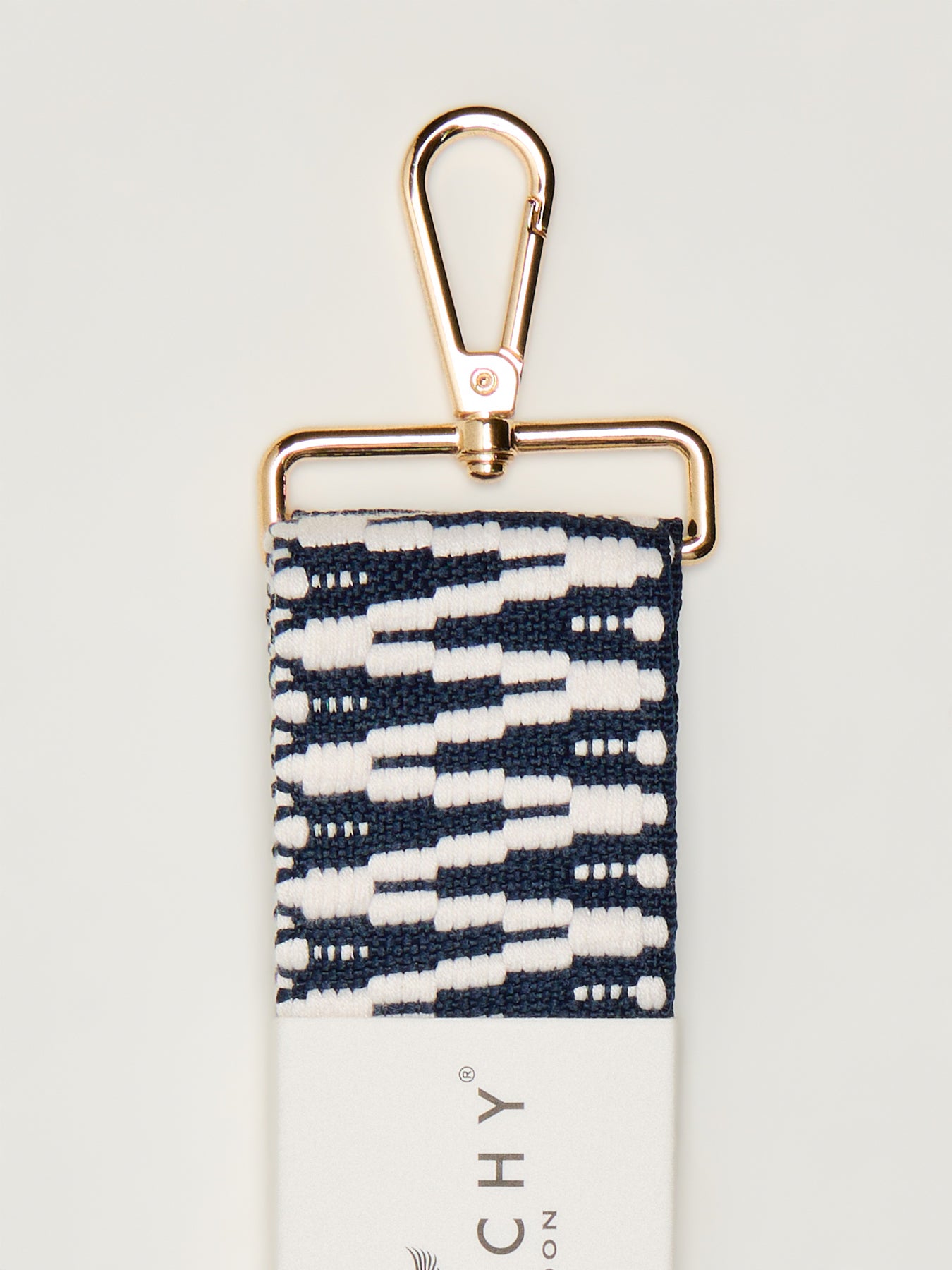 Zig Zag Bag Strap Navy White