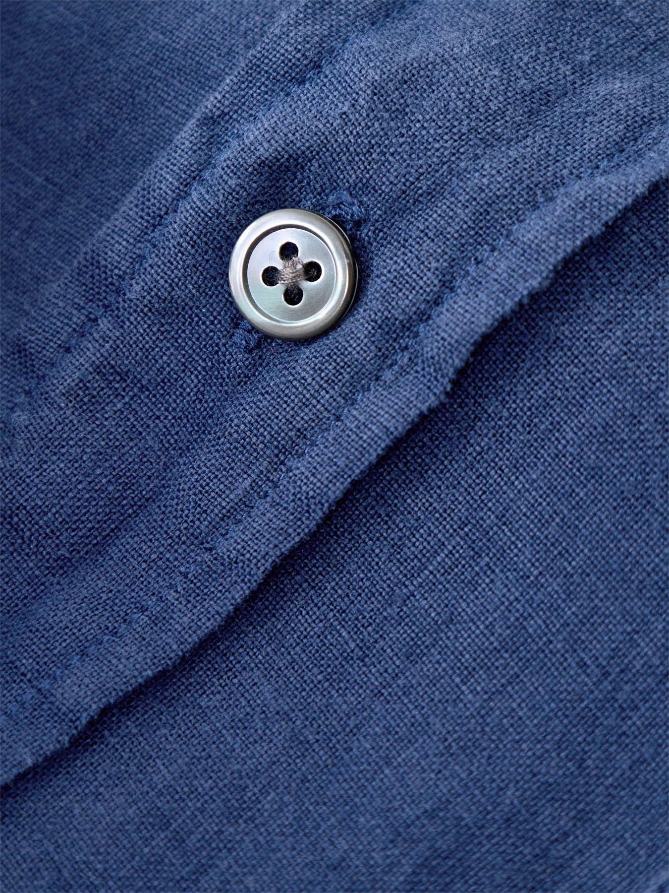 Patterned Linen Shirt Blue