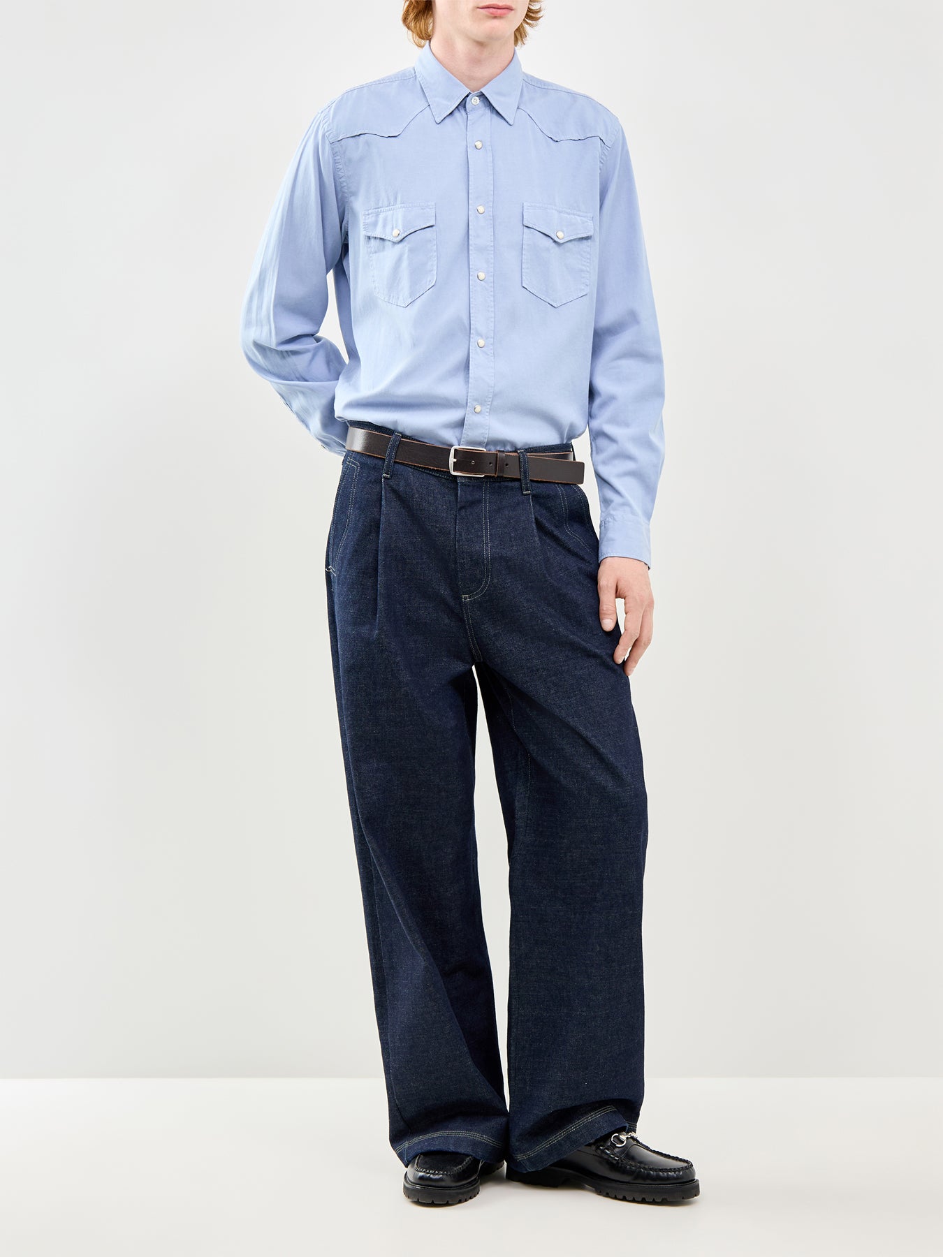 Long Sleeve Pattern Shirt Blue
