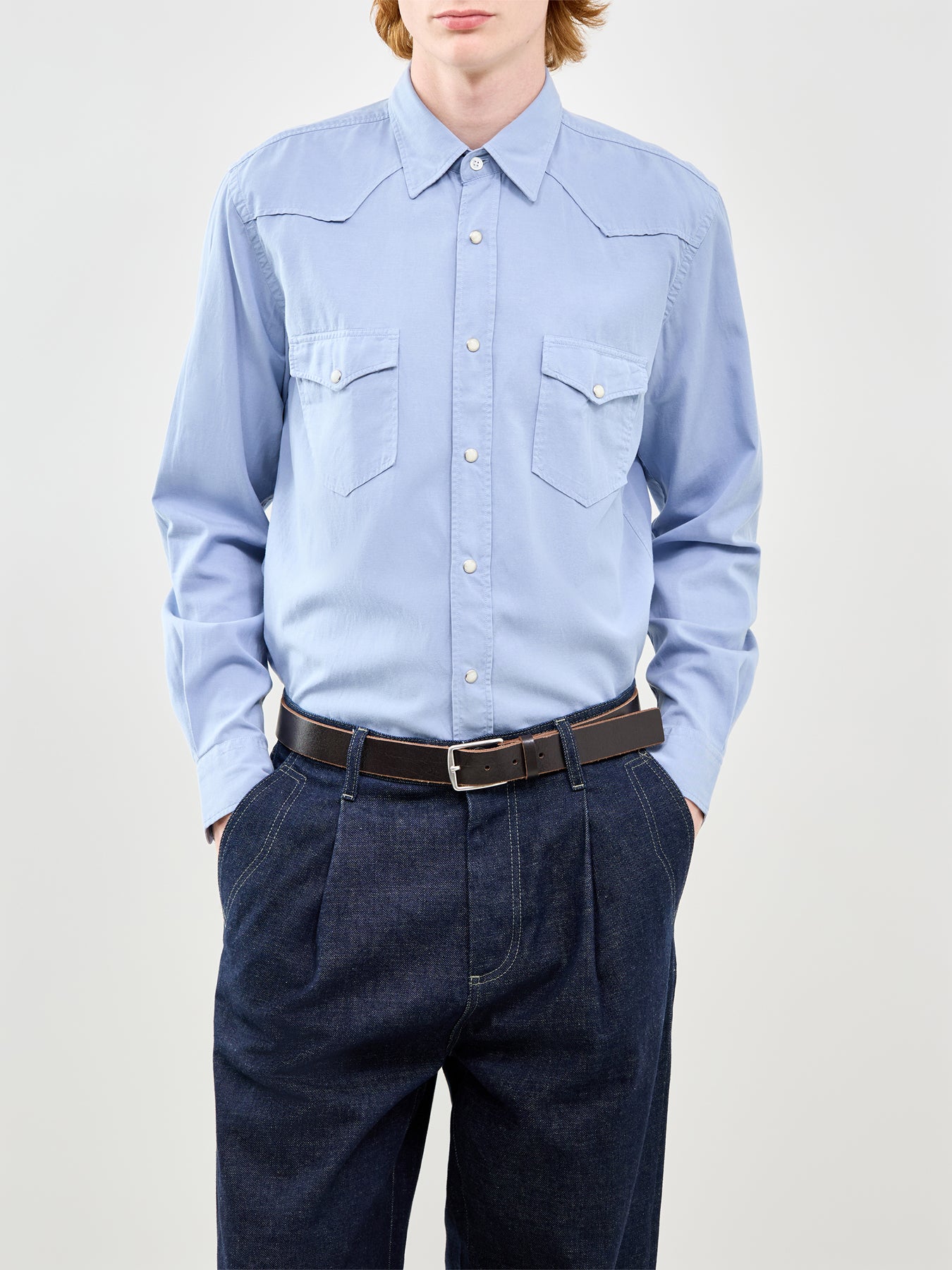 Long Sleeve Pattern Shirt Blue