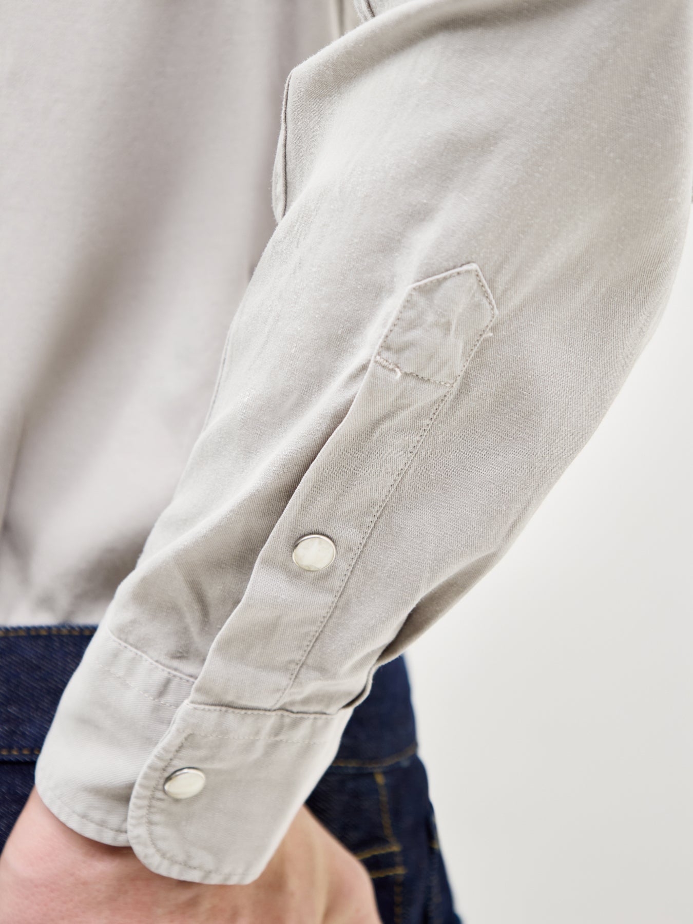 Long Sleeve Pattern Shirt Grey