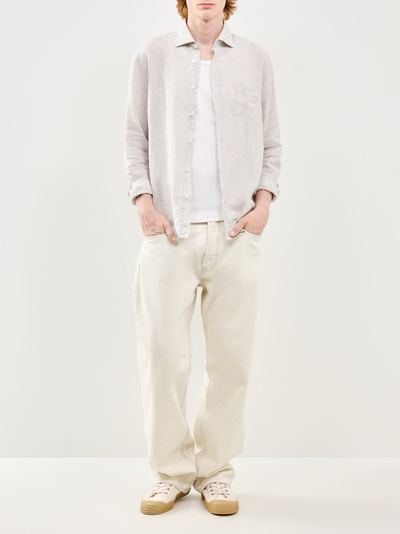 Linen Long Sleeve Shirt White