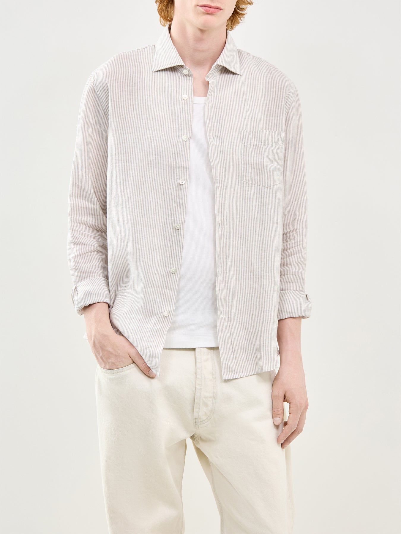 Linen Long Sleeve Shirt White