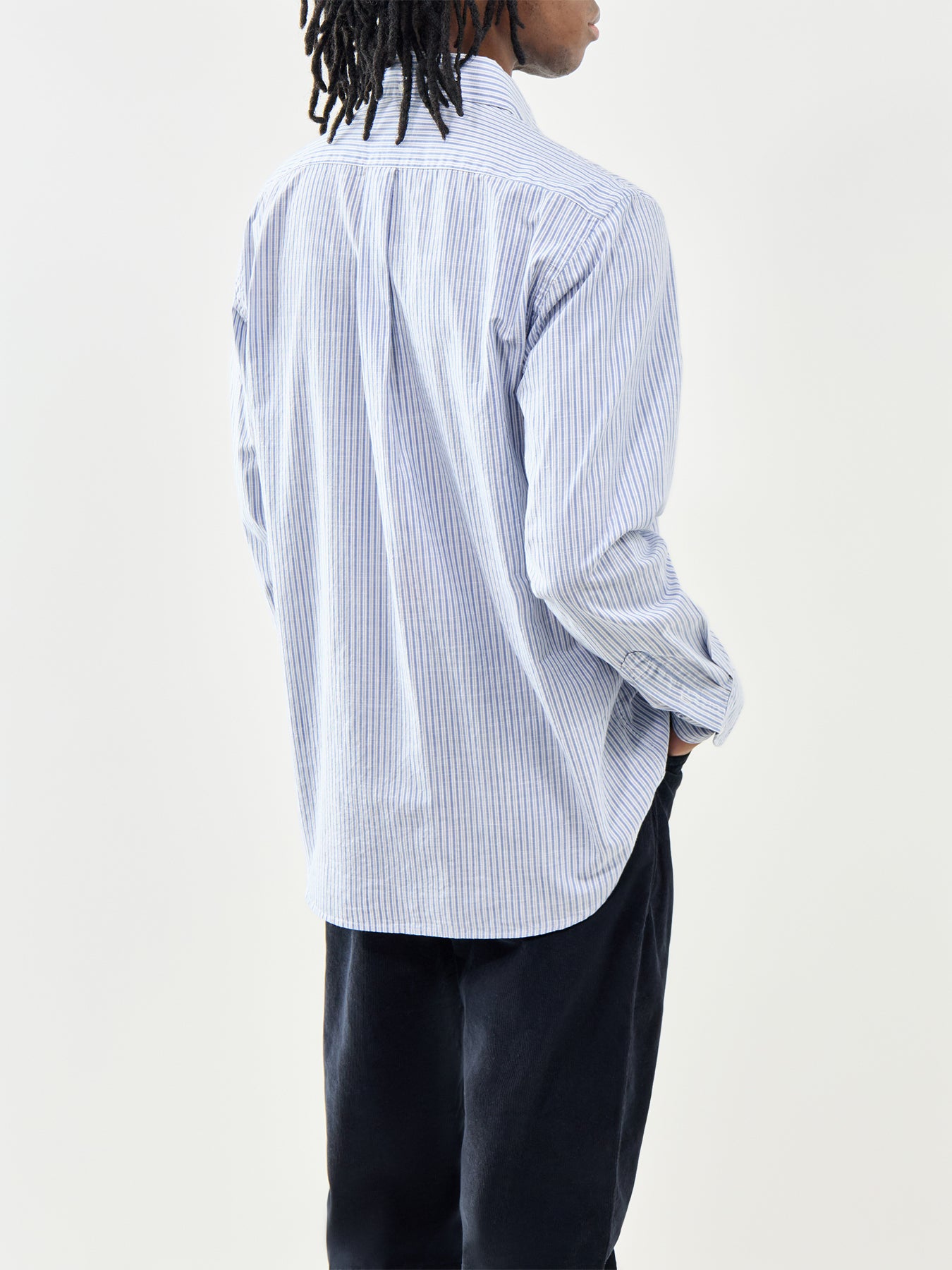 Stripe Cotton Shirt Blue