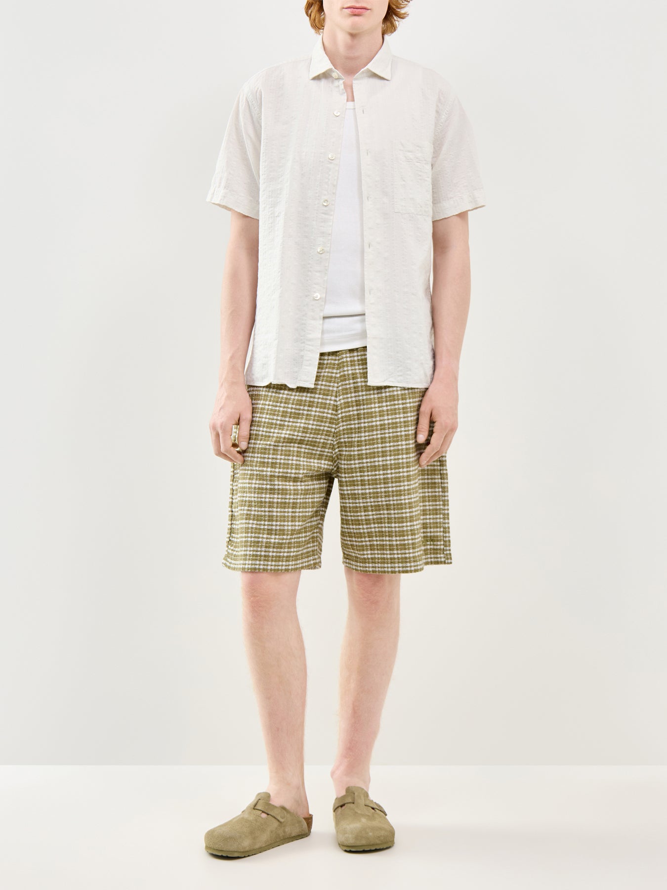 Short Sleeve Pattern Shirt Blue