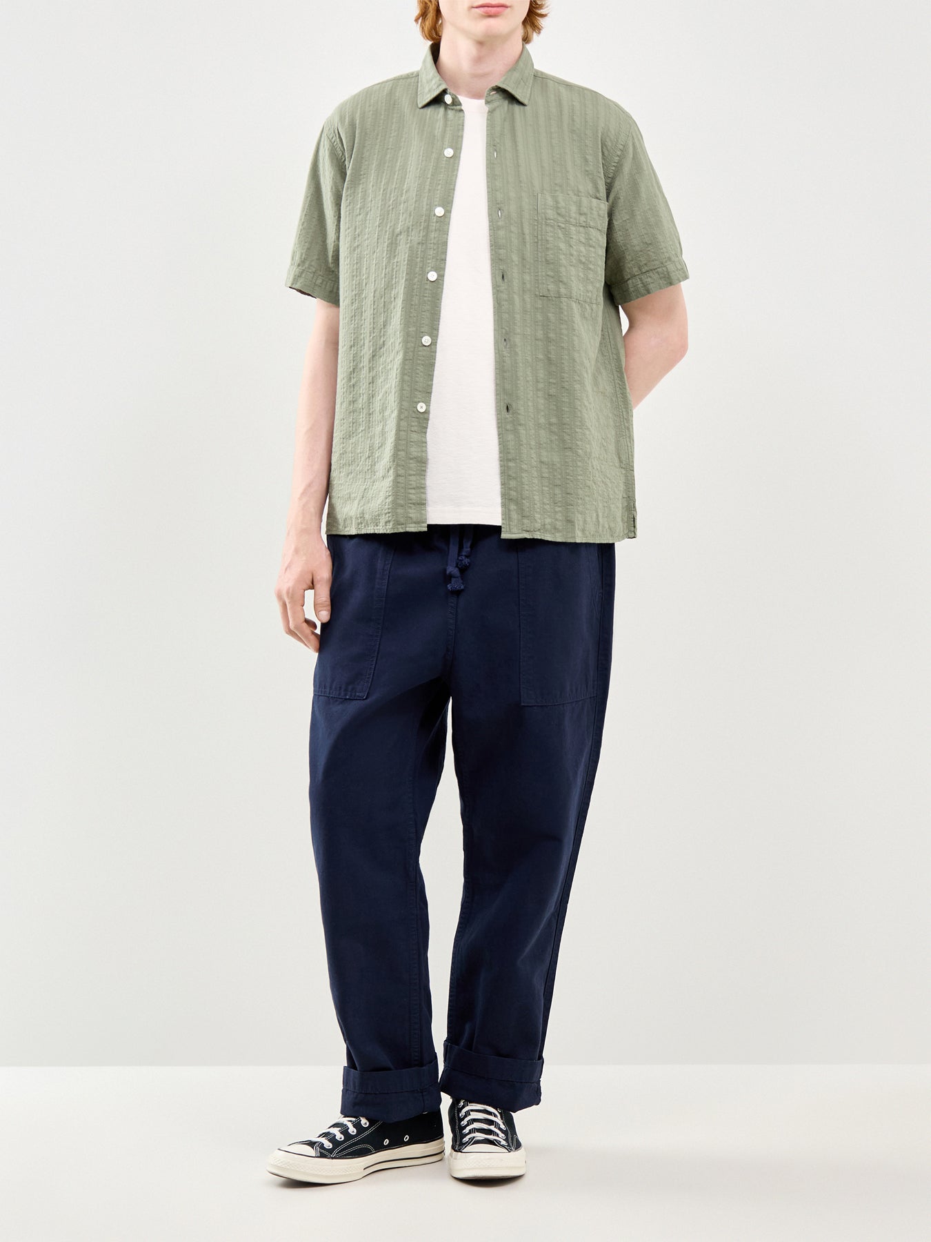 Short Sleeve Pattern Shirt Green