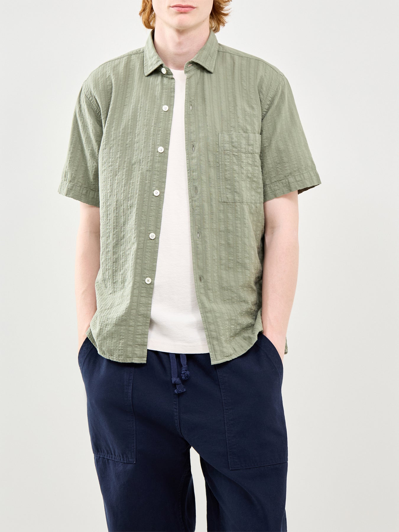 Short Sleeve Pattern Shirt Green