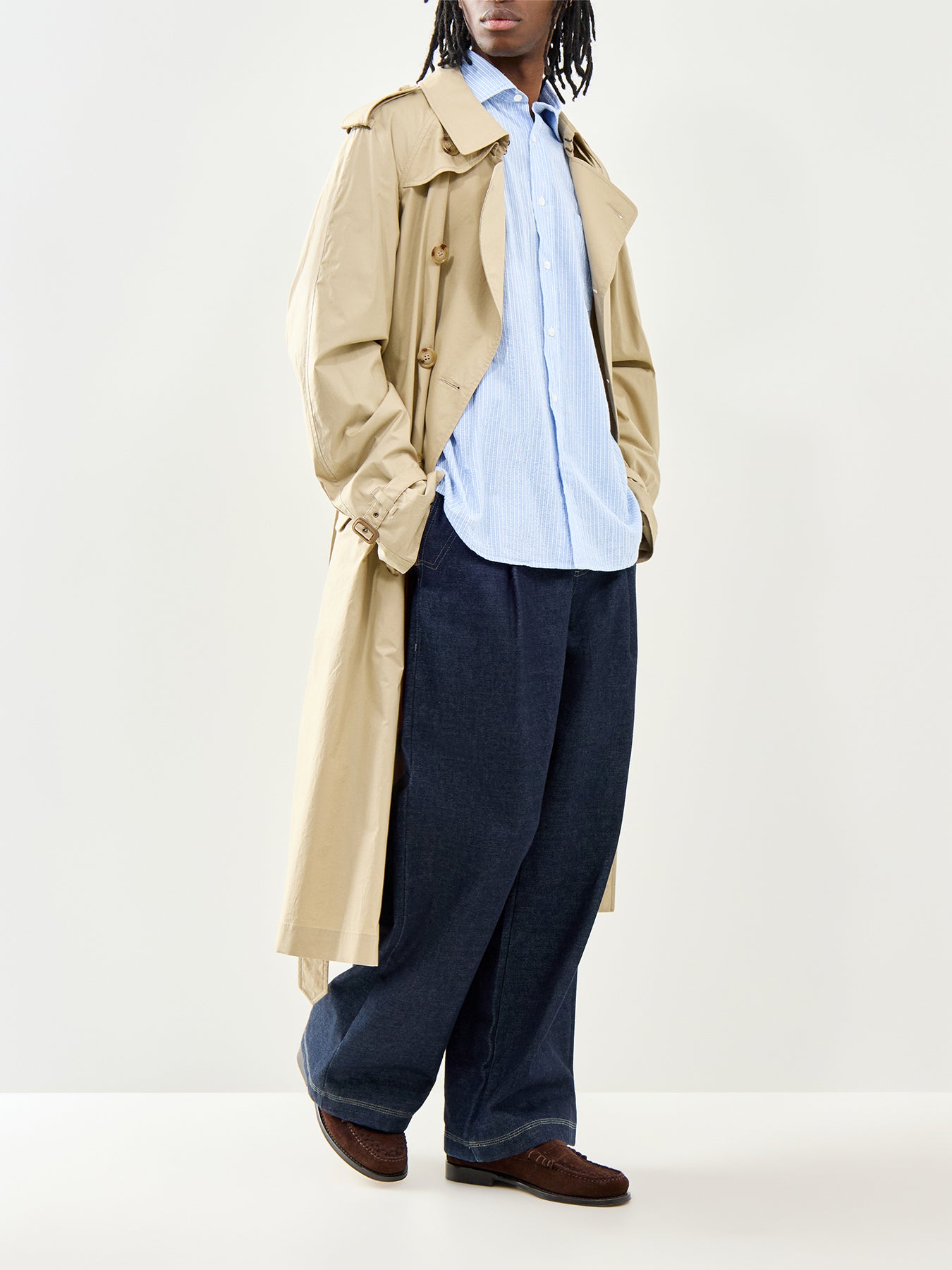 Striped Cotton Shirt Blue