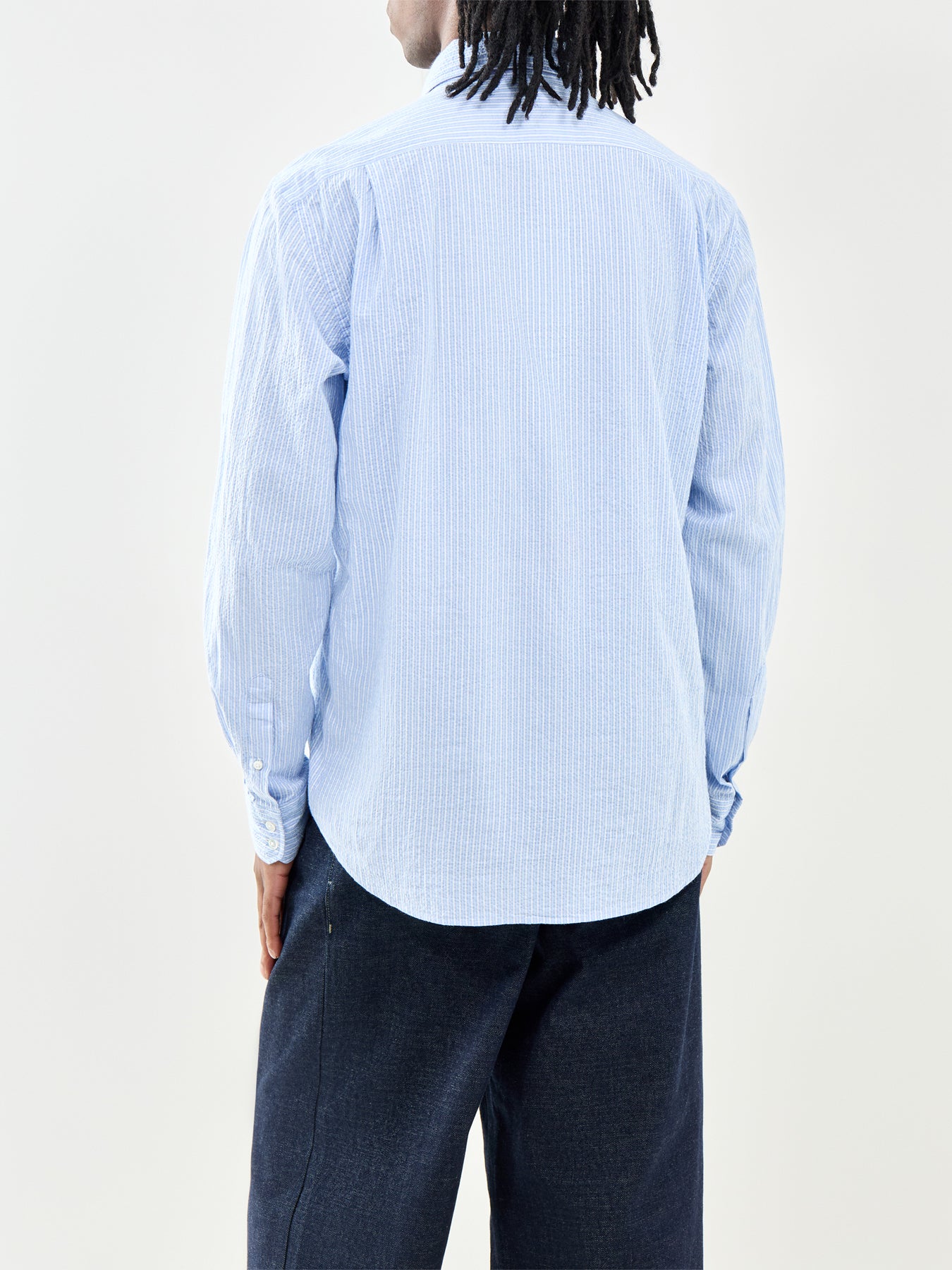 Striped Cotton Shirt Blue