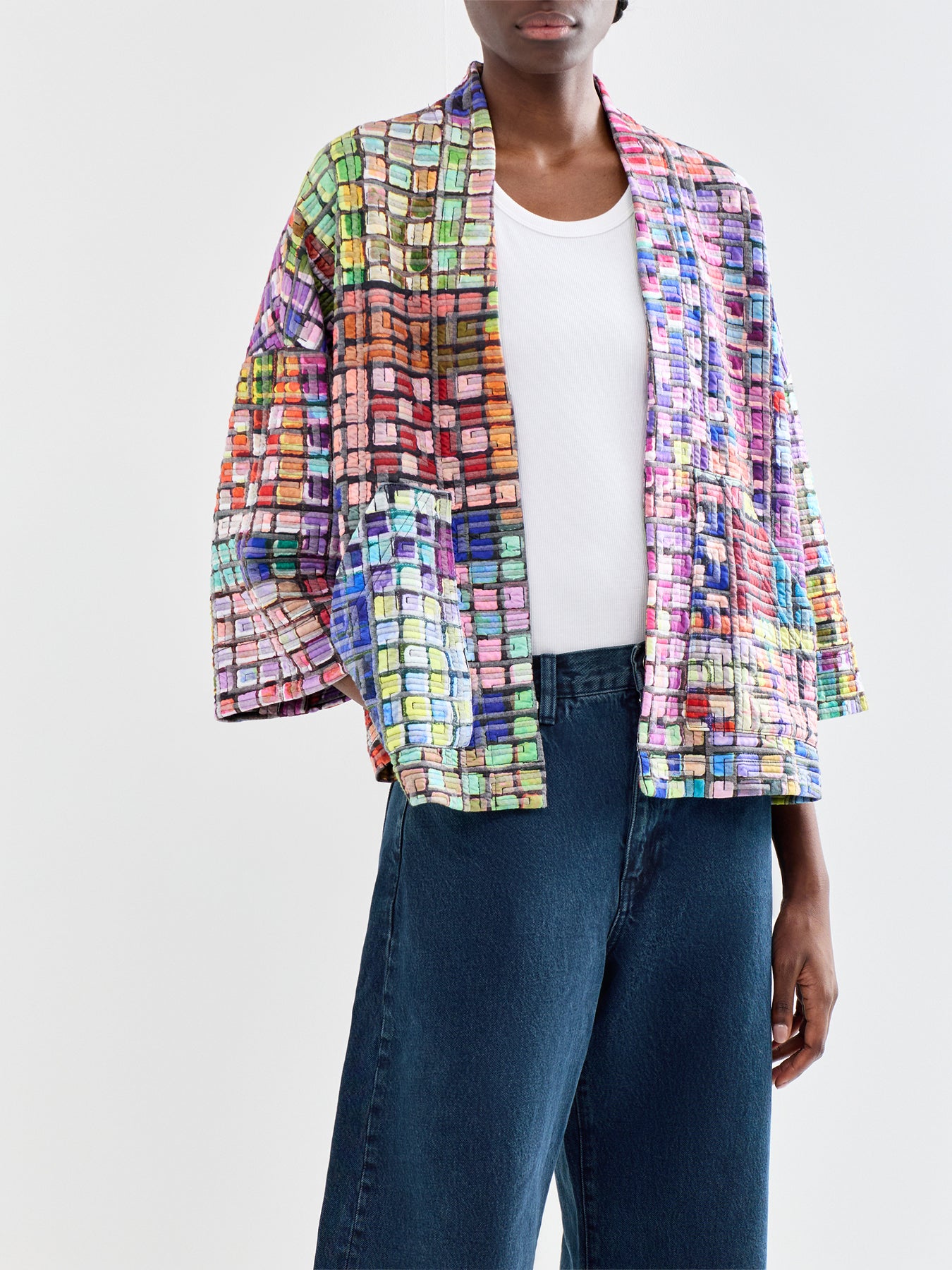 Coloured Glass Tiles Jersey Jacket Multi