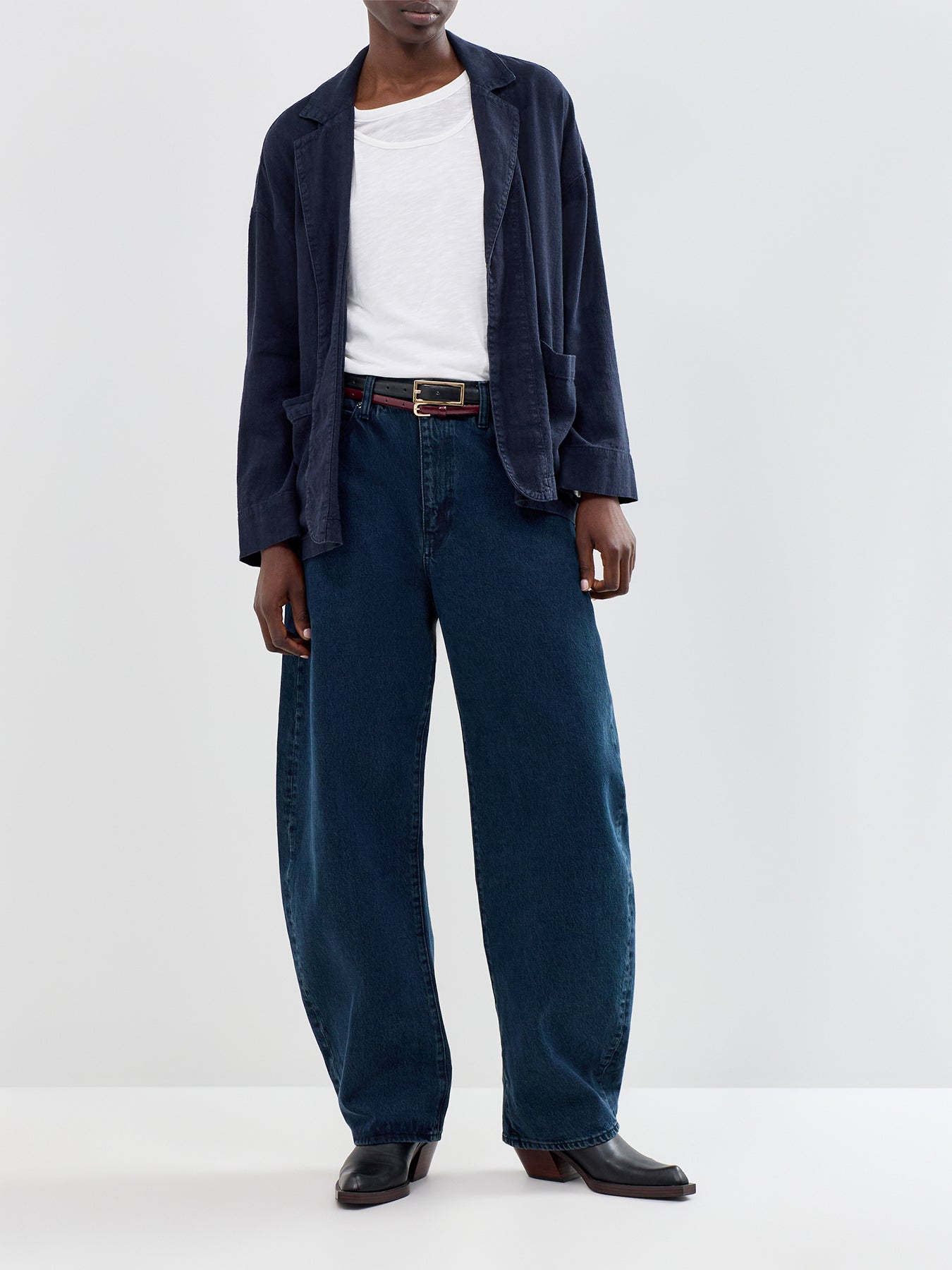 Twisted Linen Jacket Navy
