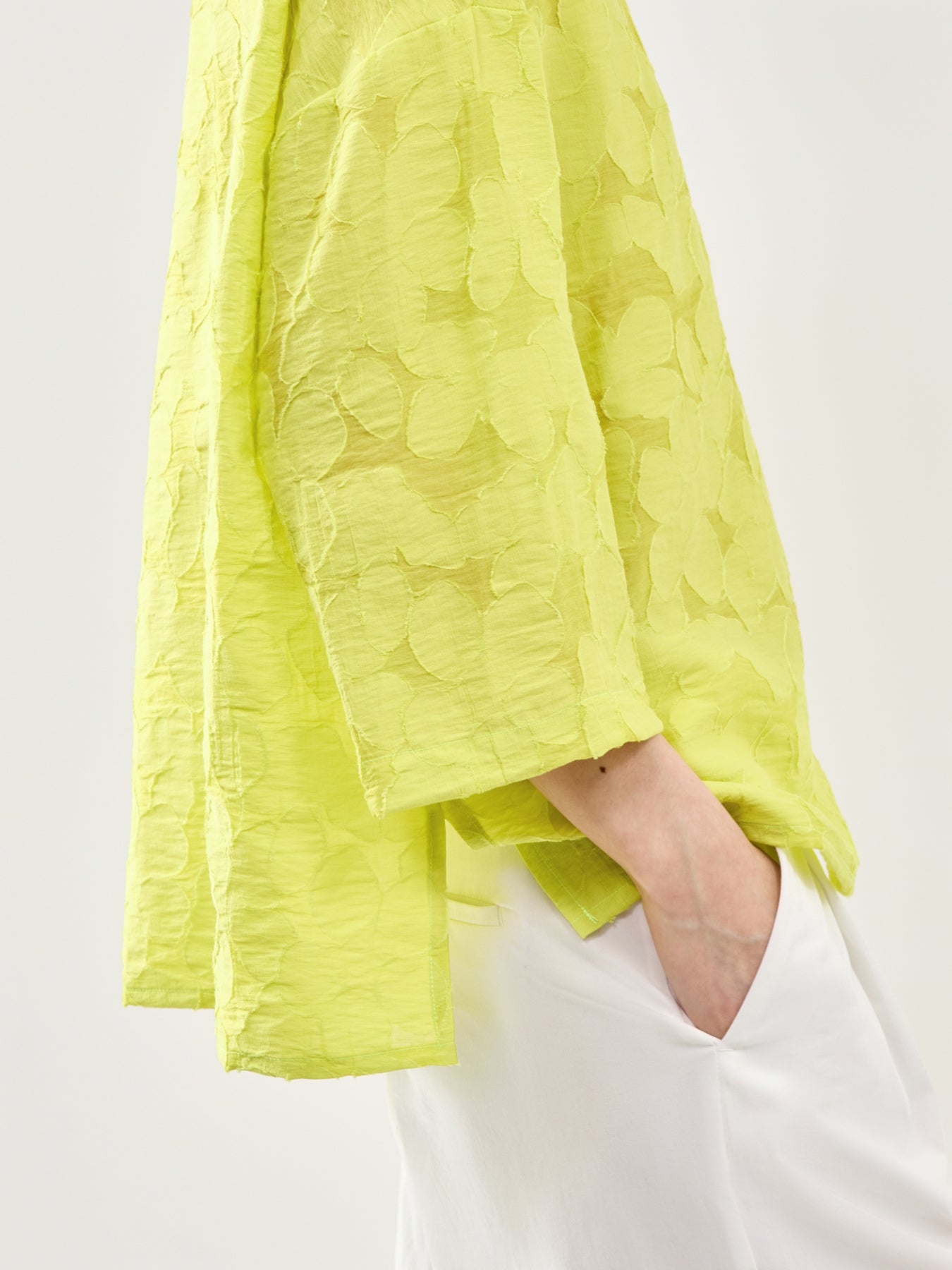 Floral Burnout Shirt Yellow