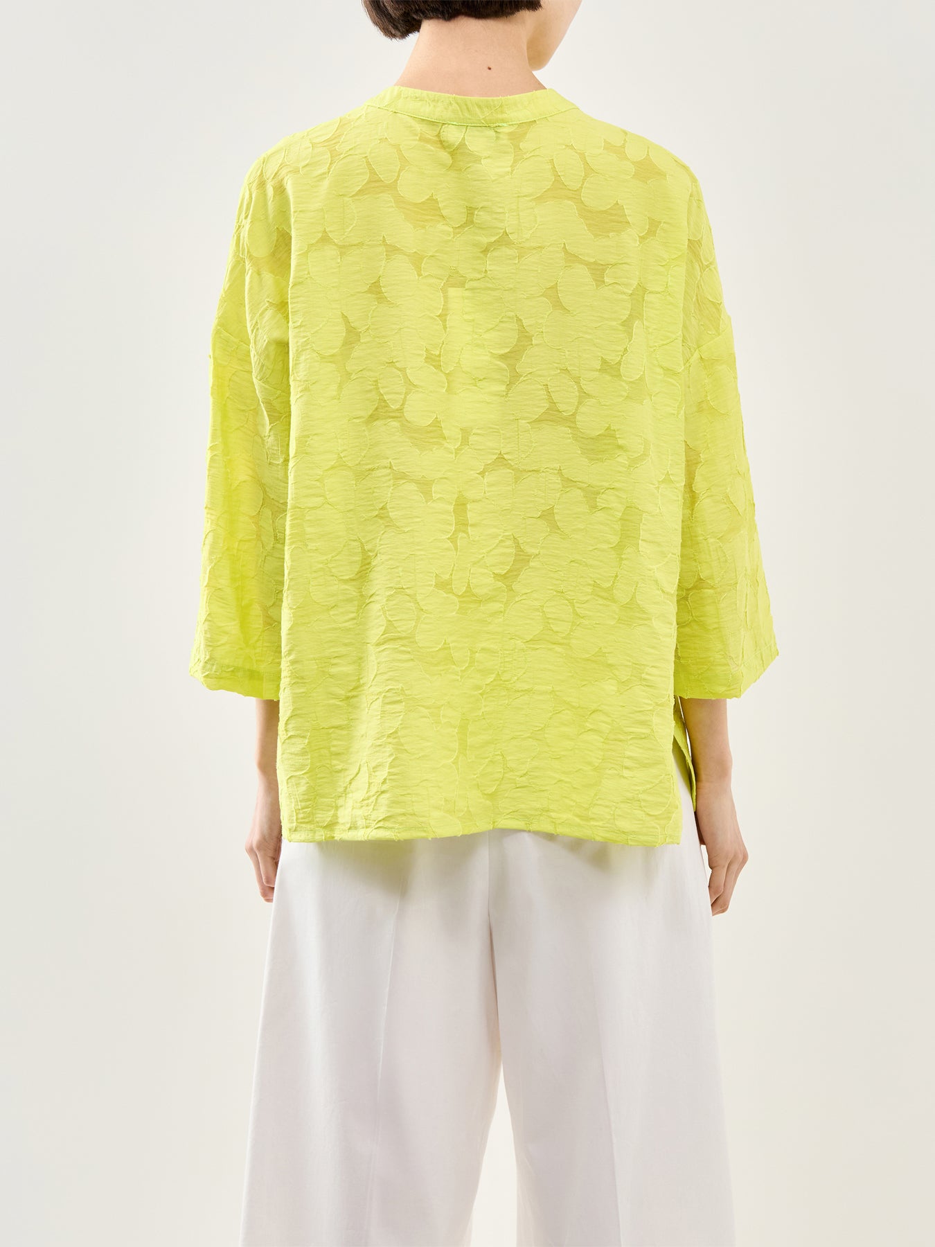 Floral Burnout Shirt Yellow