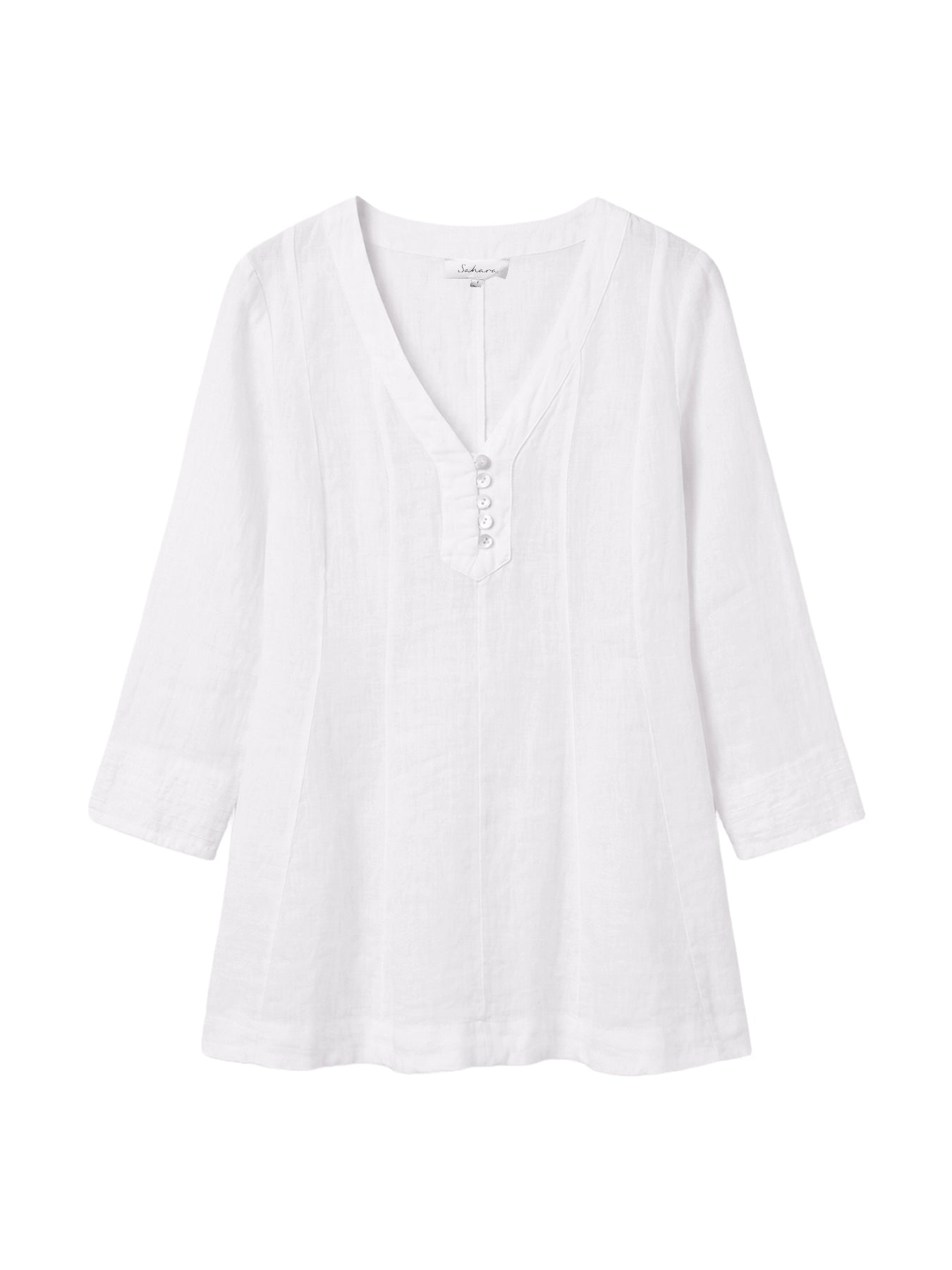 Fine Linen Tunic Shirt White