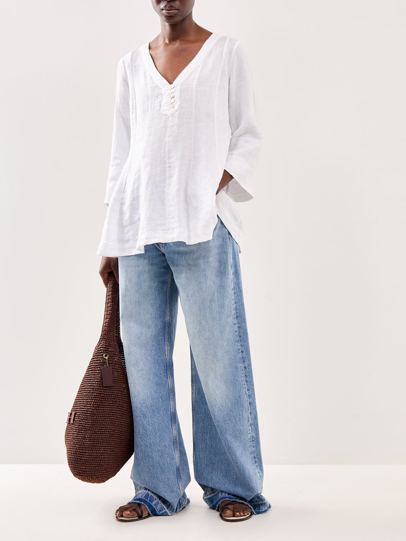 Fine Linen Tunic Shirt White