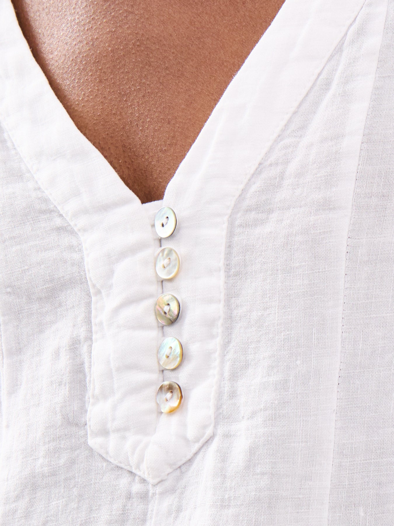 Fine Linen Tunic Shirt White