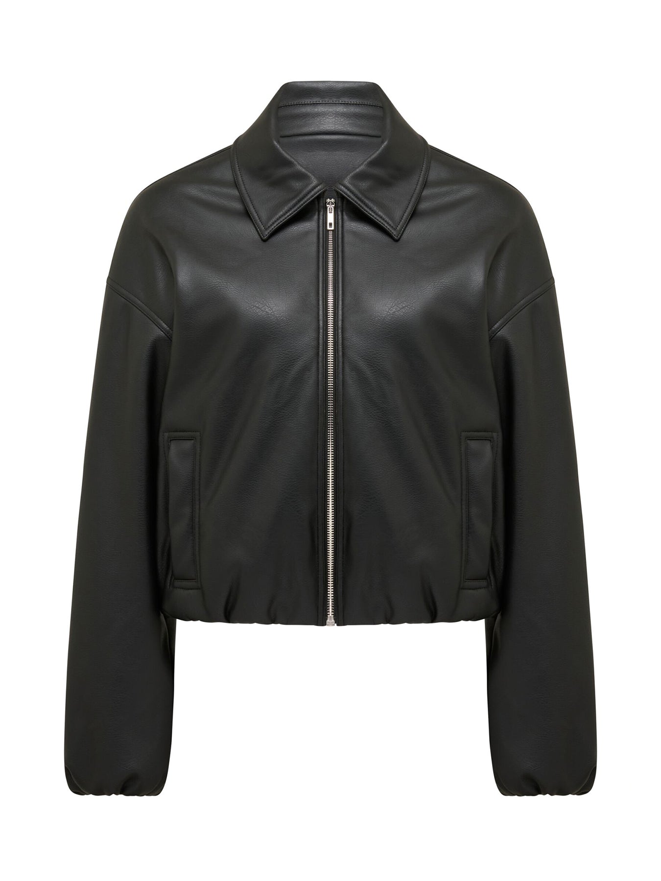 Mattie Cropped Bomber Jacket Black