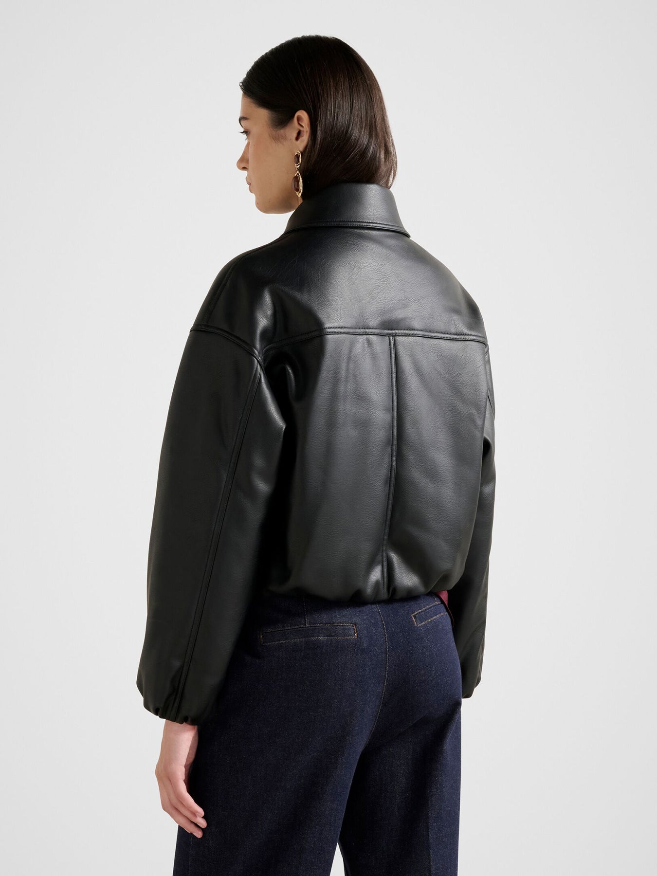 Mattie Cropped Bomber Jacket Black
