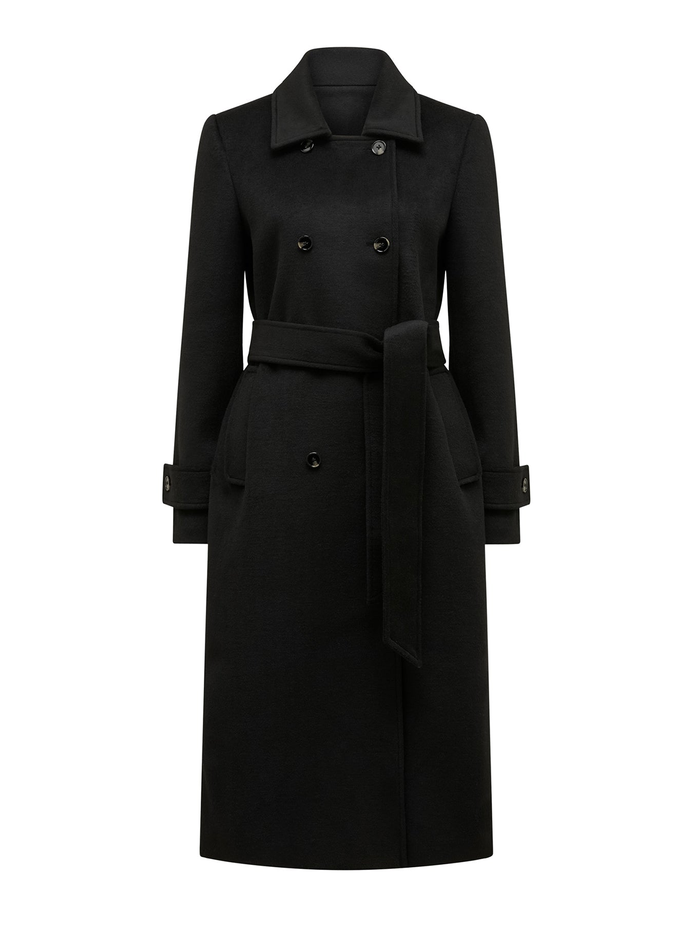 Sophie Double Breasted Wrap Coat Black