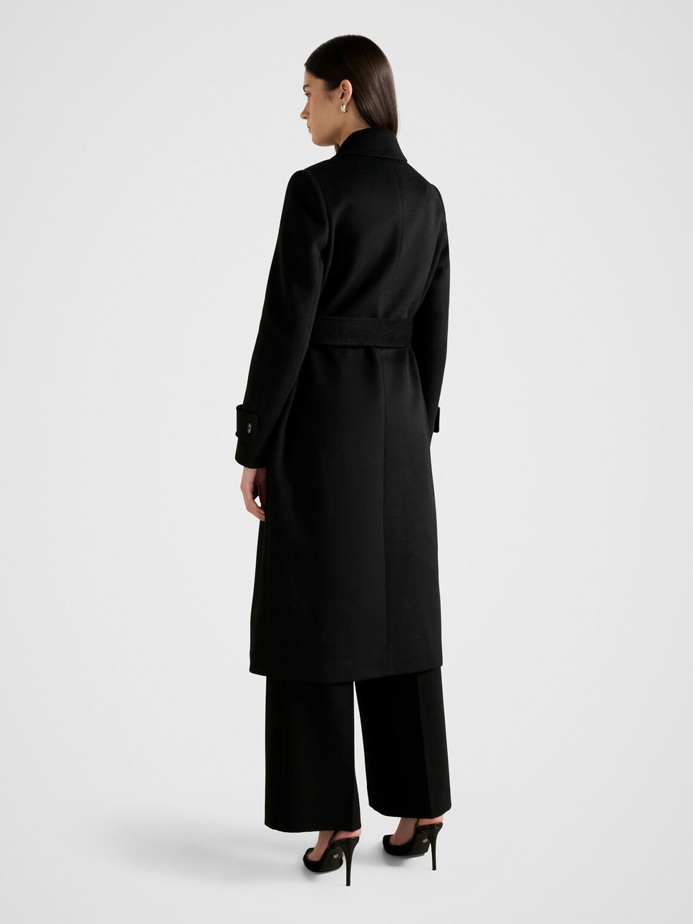 Sophie Double Breasted Wrap Coat Black