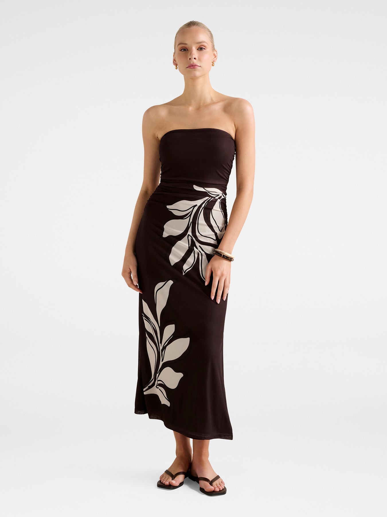 Mimi Mesh Ruched Midi Dress