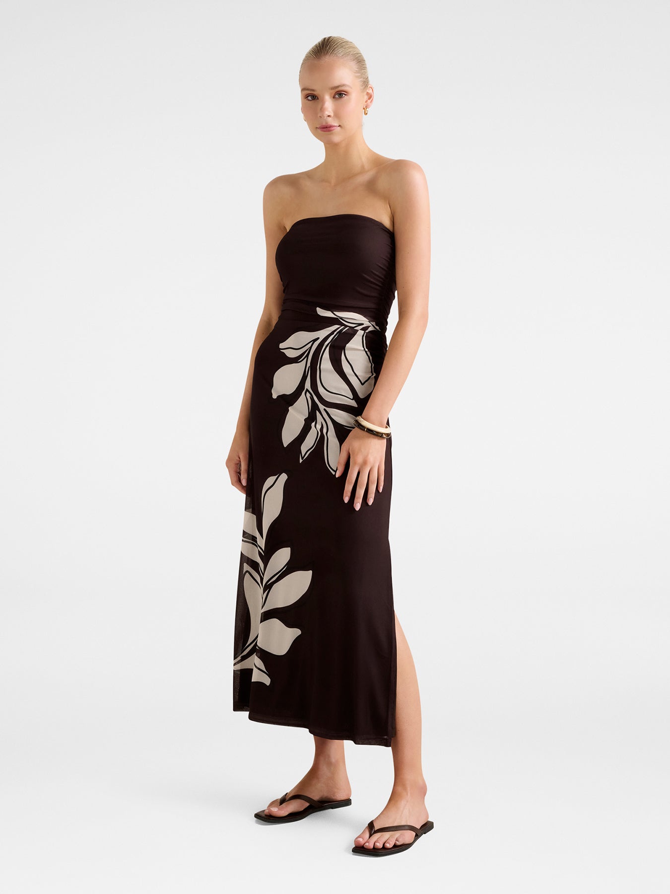 Mimi Mesh Ruched Midi Dress