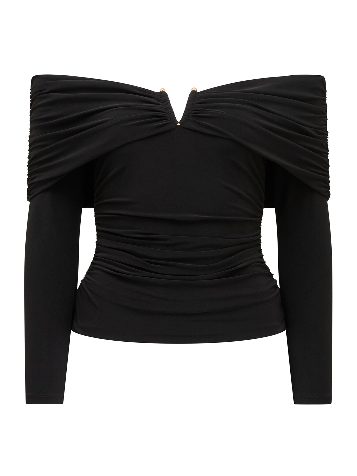 Keely Hardware Bardot Neck Top Black