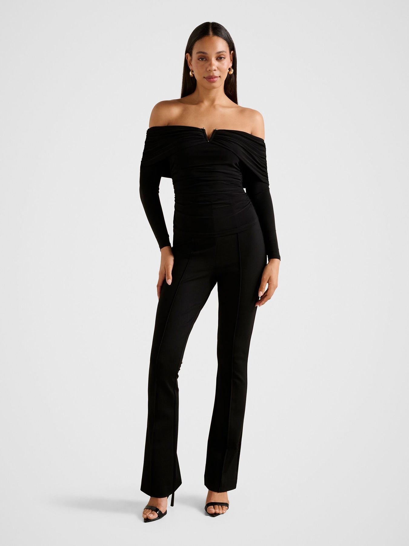 Keely Hardware Bardot Neck Top Black