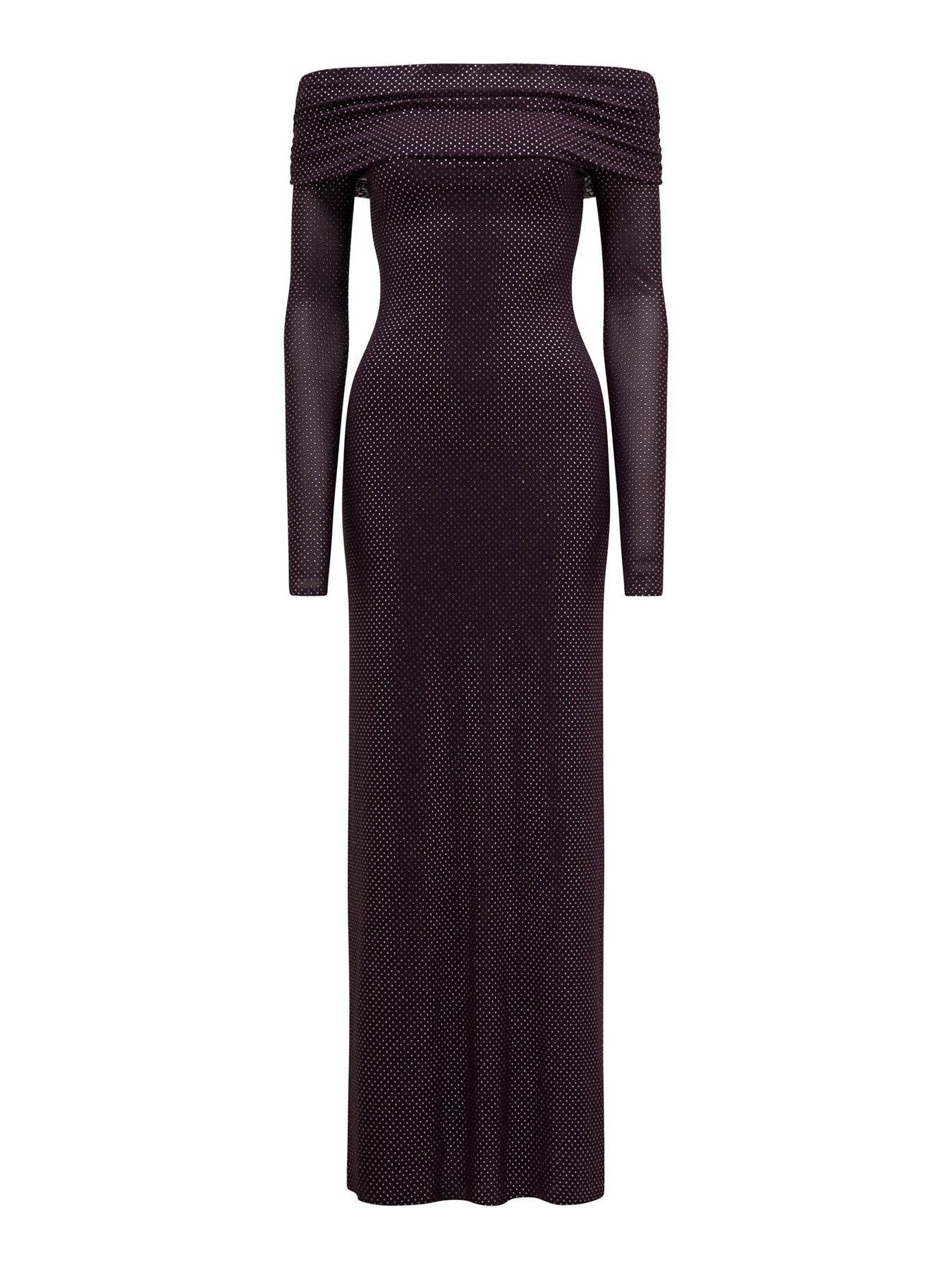 Effie Bardot Neck Maxi Dress Purple