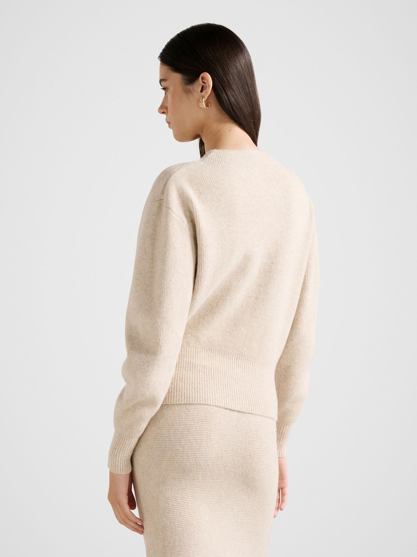 Cora Cinched Hem Knitted Sweater Nude
