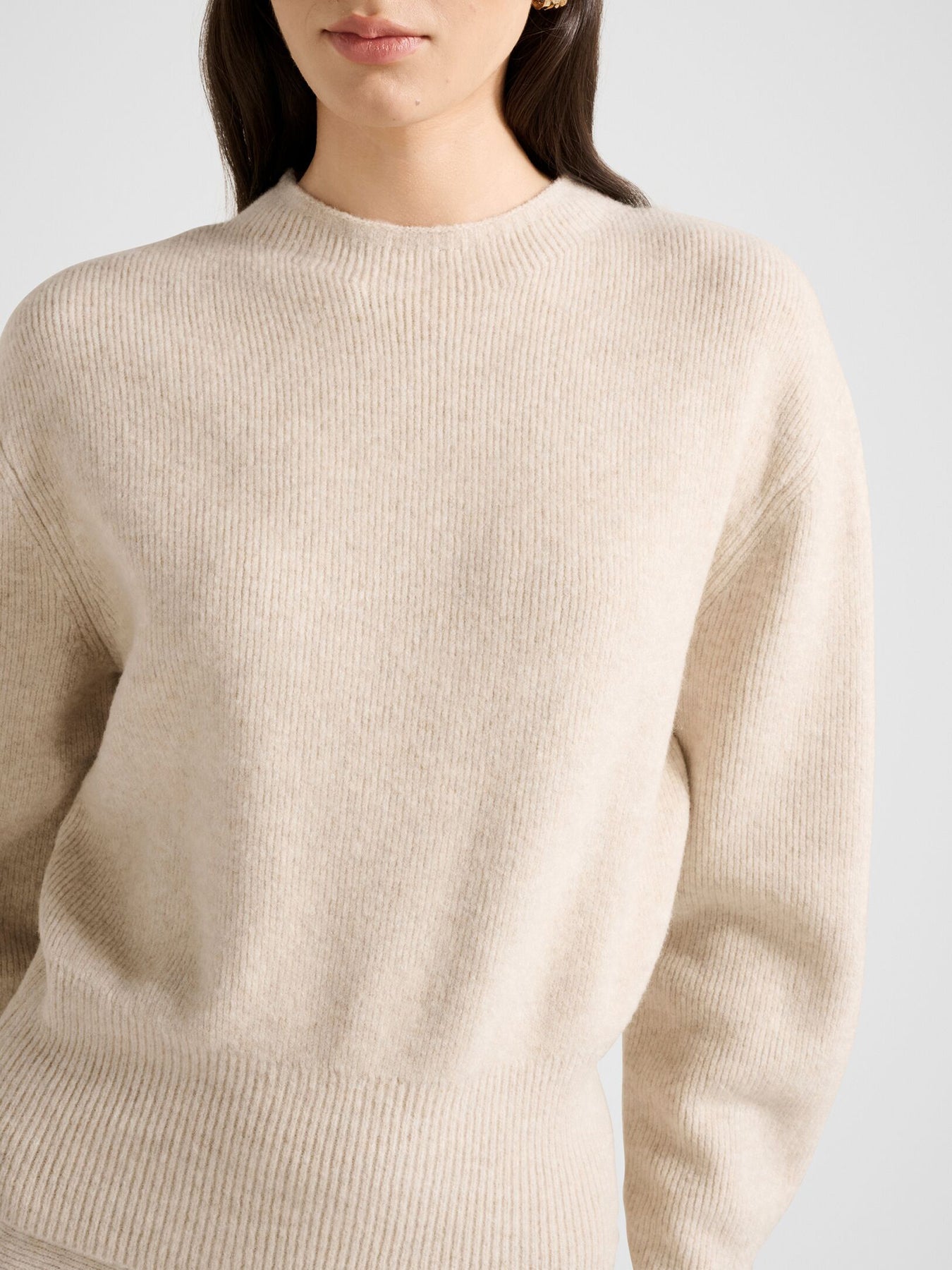 Cora Cinched Hem Knitted Sweater Nude