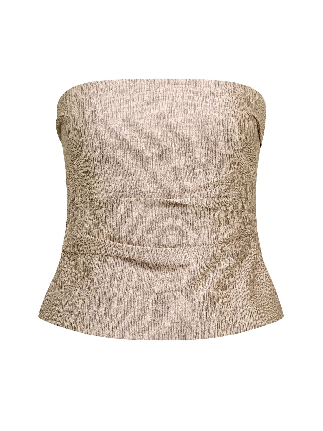Kamila Tucked Strapless Bandeau Top Gold