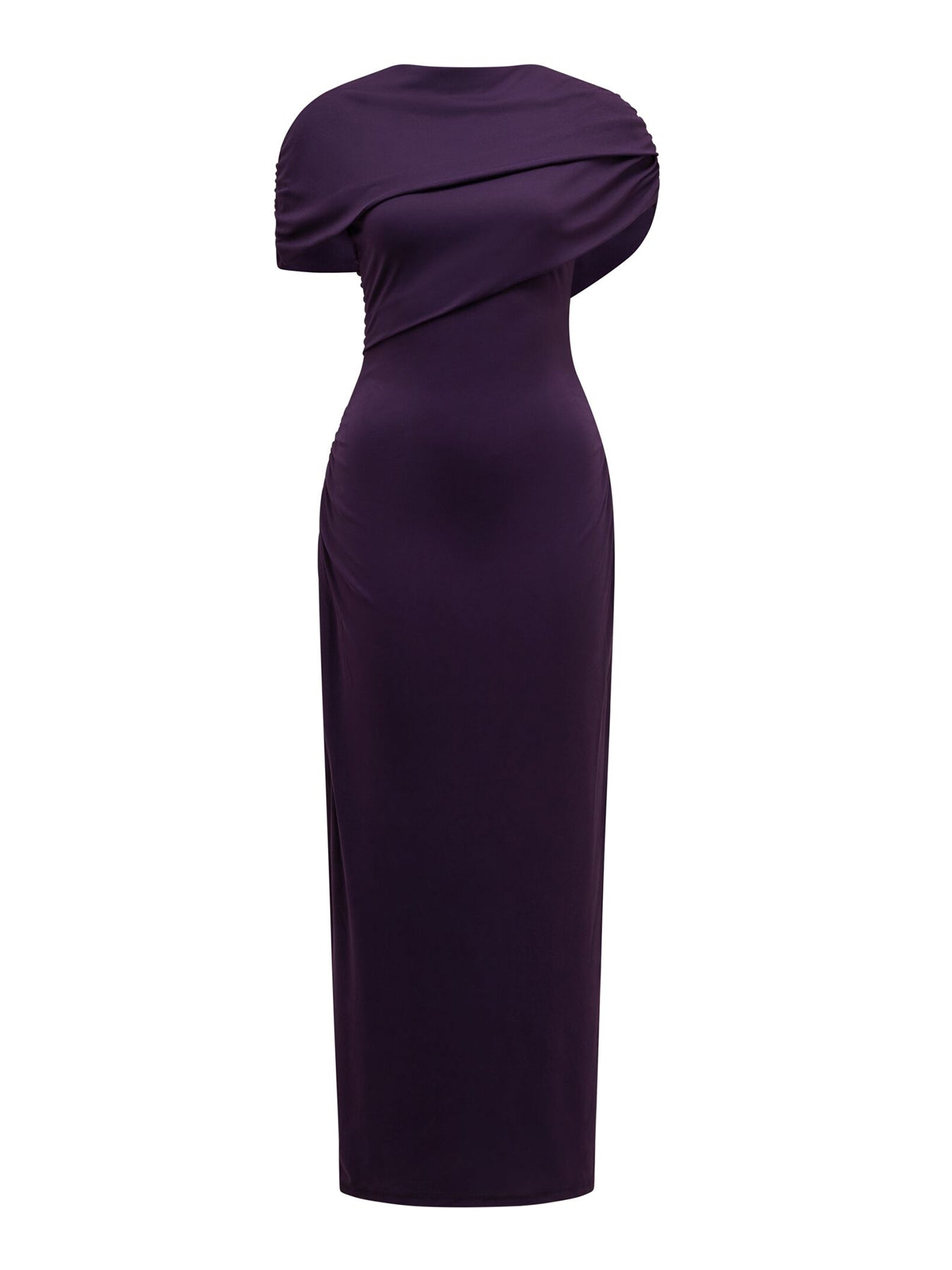 Kori Draped Midi Dress Purple