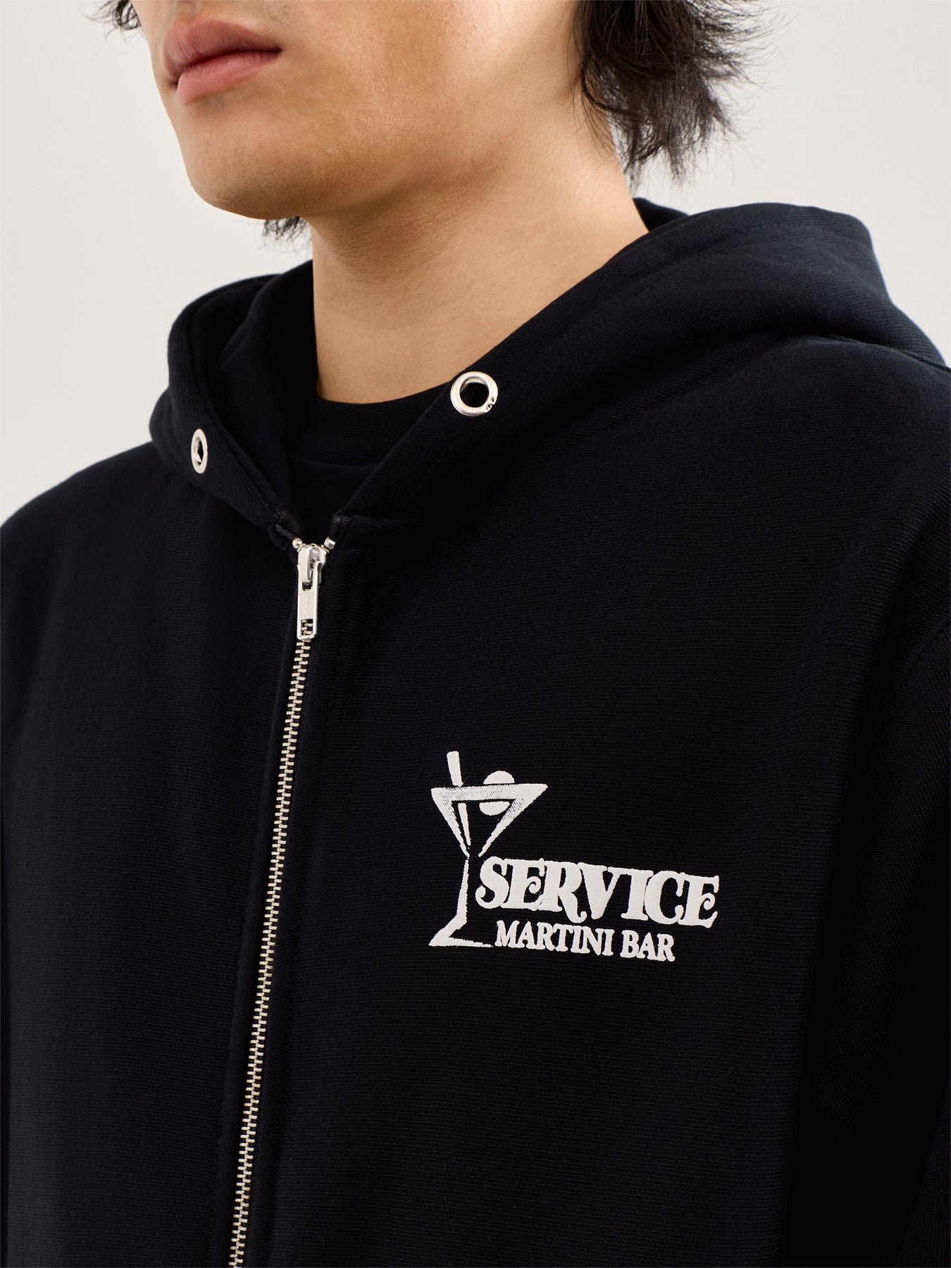 Martini Zipper Hoodie Black