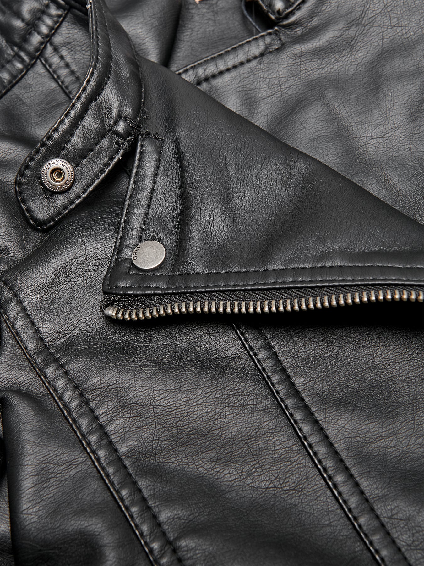 Kids’ Freya Faux Leather Biker Jacket Black