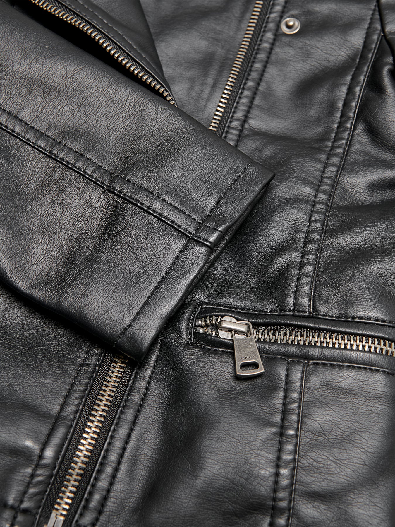 Kids’ Freya Faux Leather Biker Jacket Black