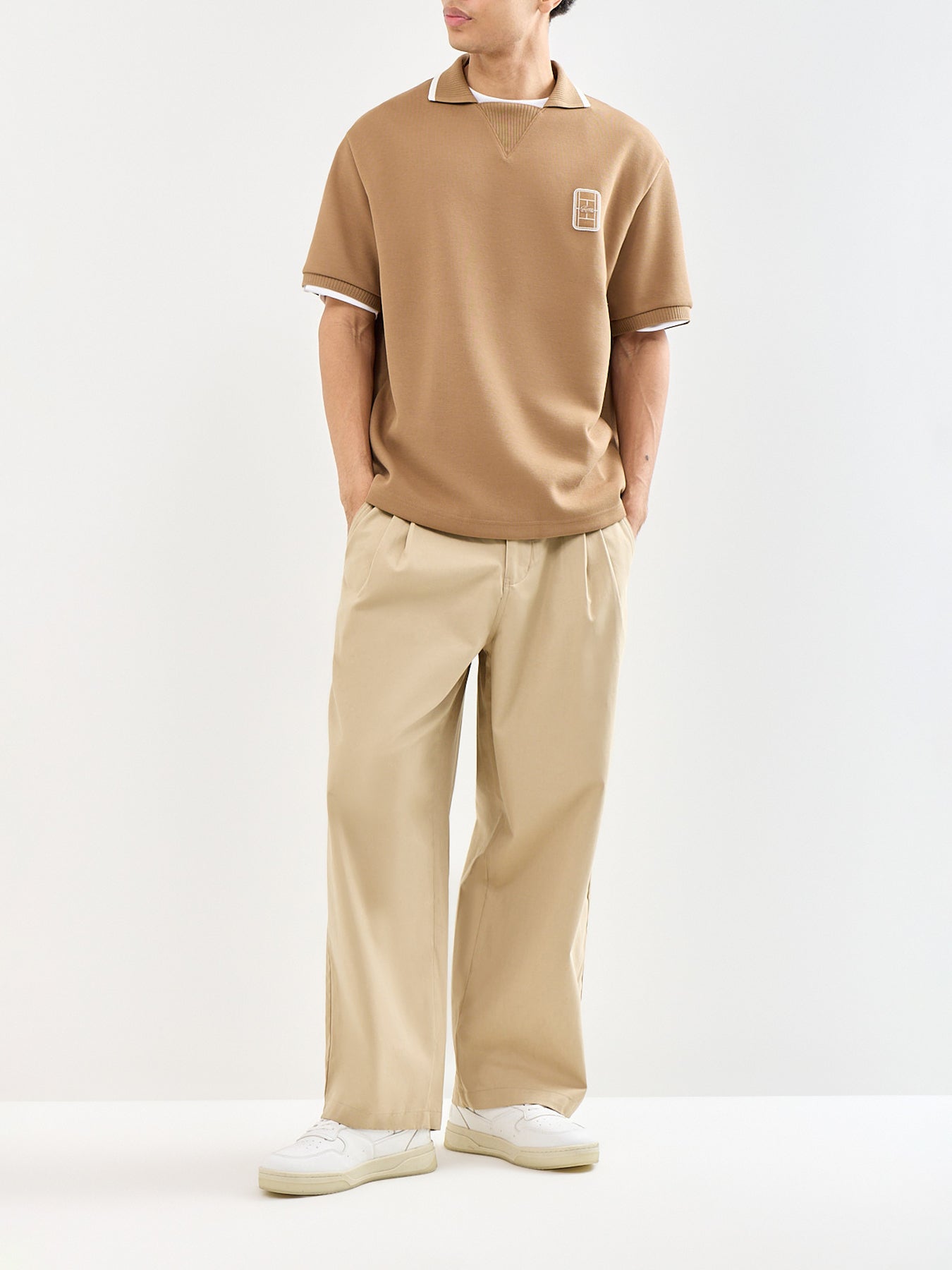 Classic Cotton Polo Shirt Tan