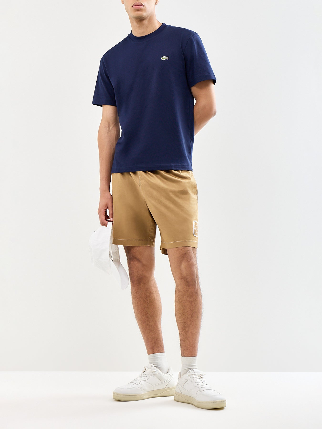 Drawstring Cotton Chino Shorts Tan