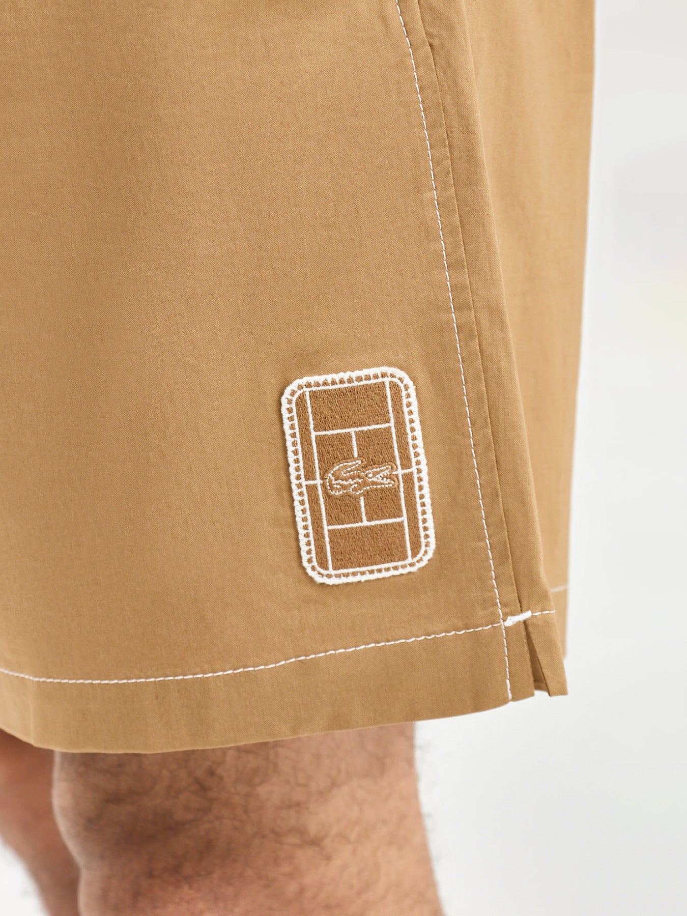 Drawstring Cotton Chino Shorts Tan
