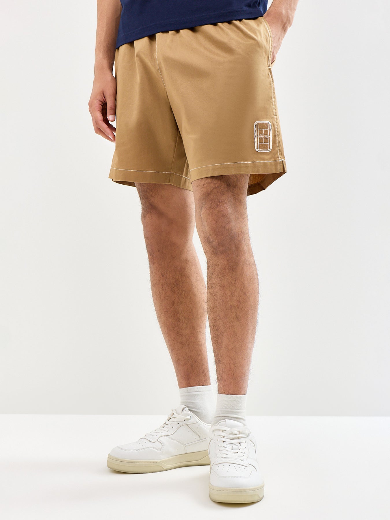 Drawstring Cotton Chino Shorts Tan