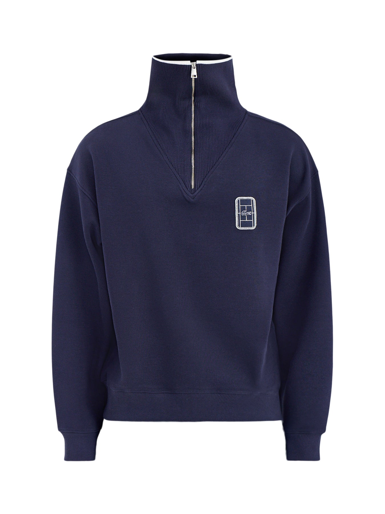 Quarter Zip Pique Sweatshirt Navy