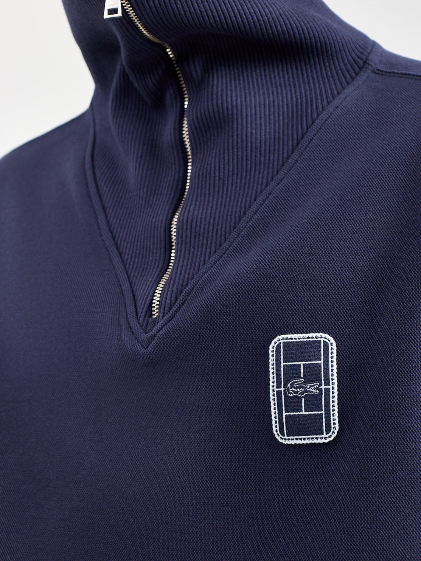 Quarter Zip Pique Sweatshirt Navy