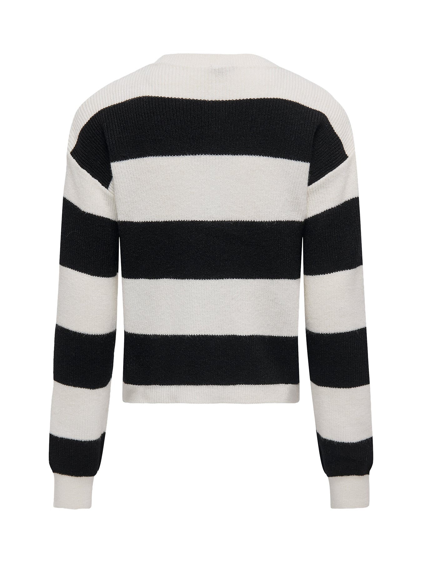 Kids’ Franca Stripe Long Sleeve Knit Top White