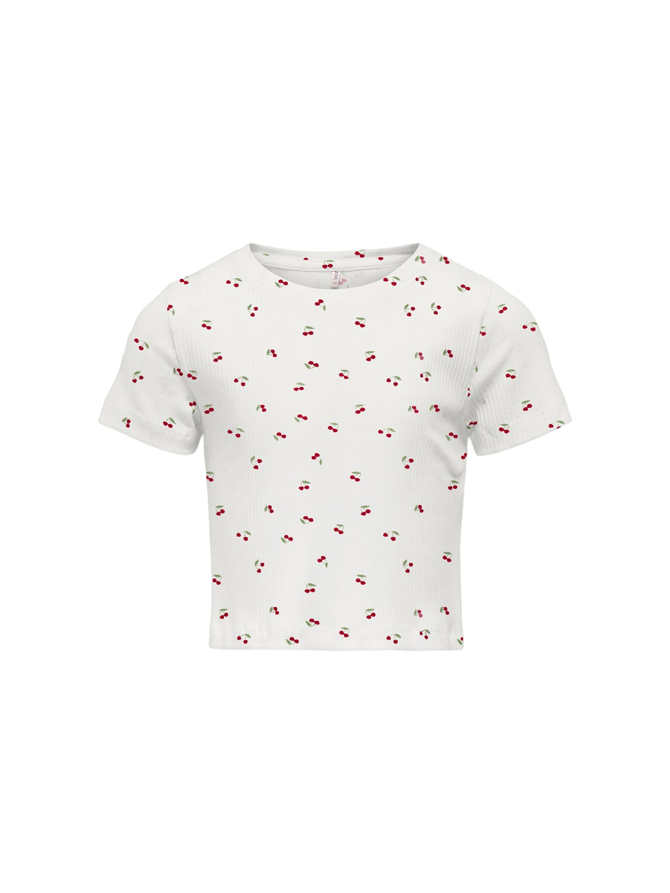 Kids’ Bella Life Cherry Printed Short Sleeve Top White