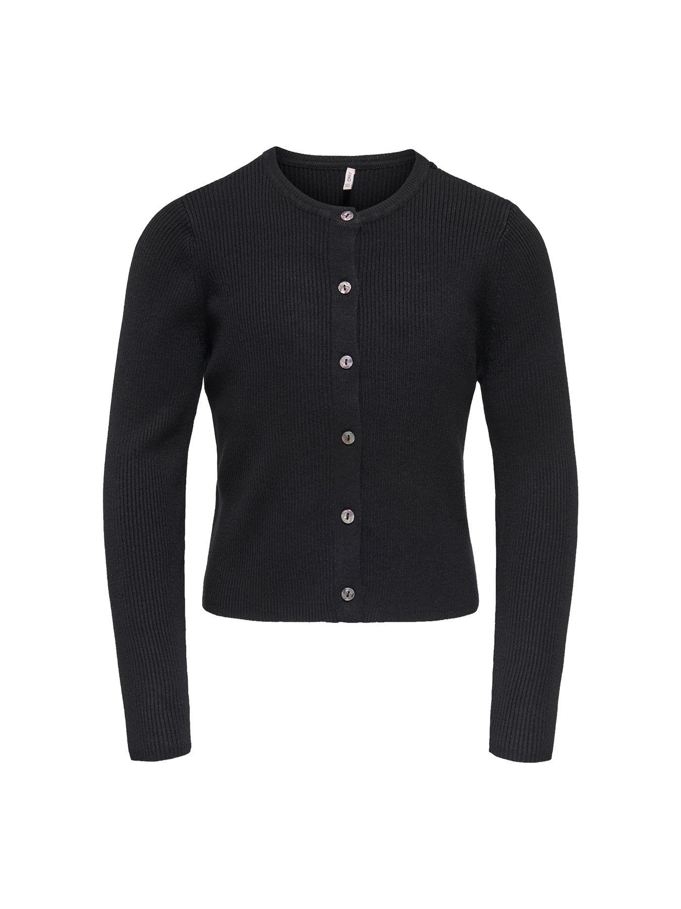 Kids’ Natascha Long Sleeve Crew Neck Cardigan Black