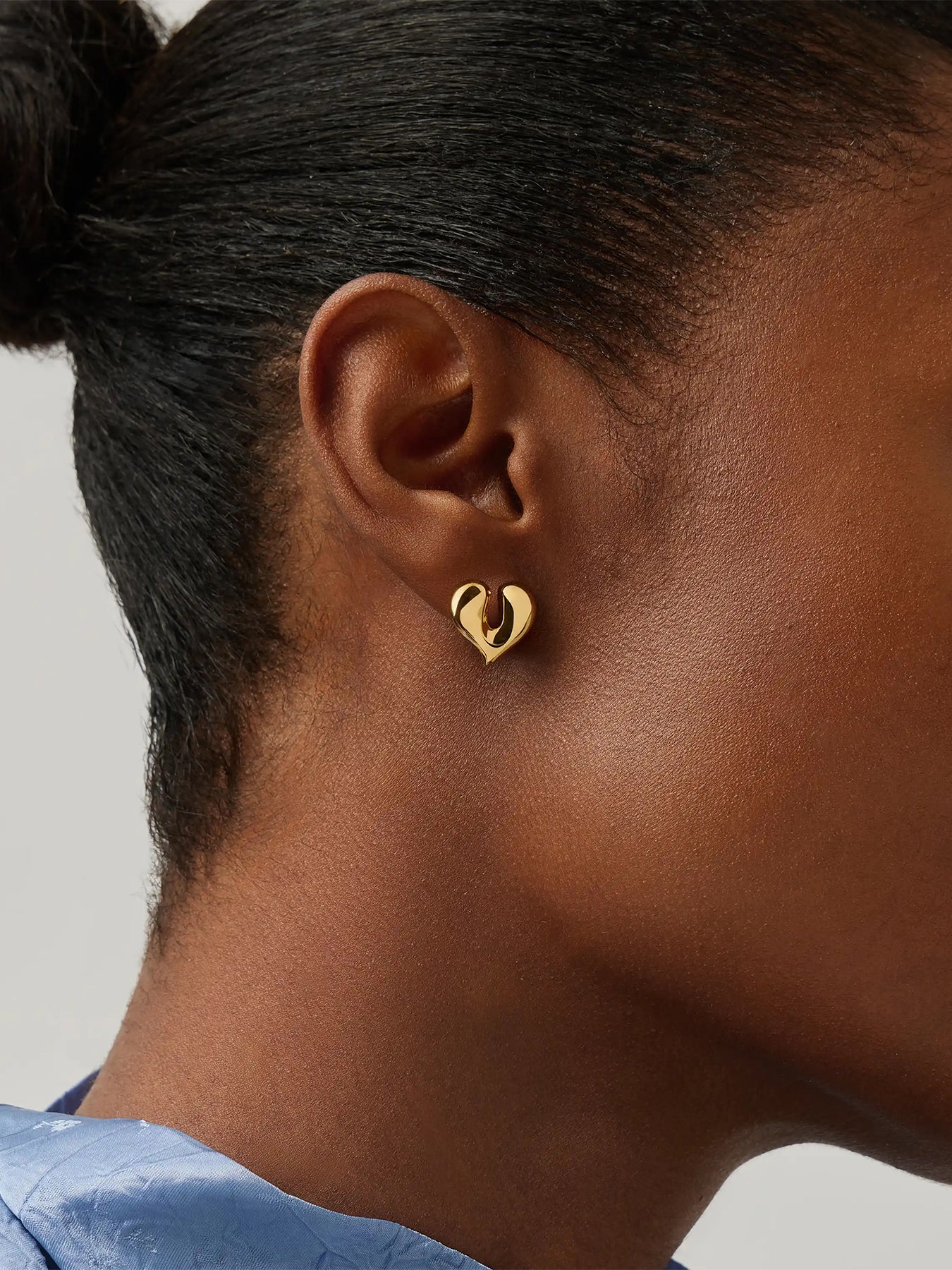 Molten Heart Stud Earrings Gold