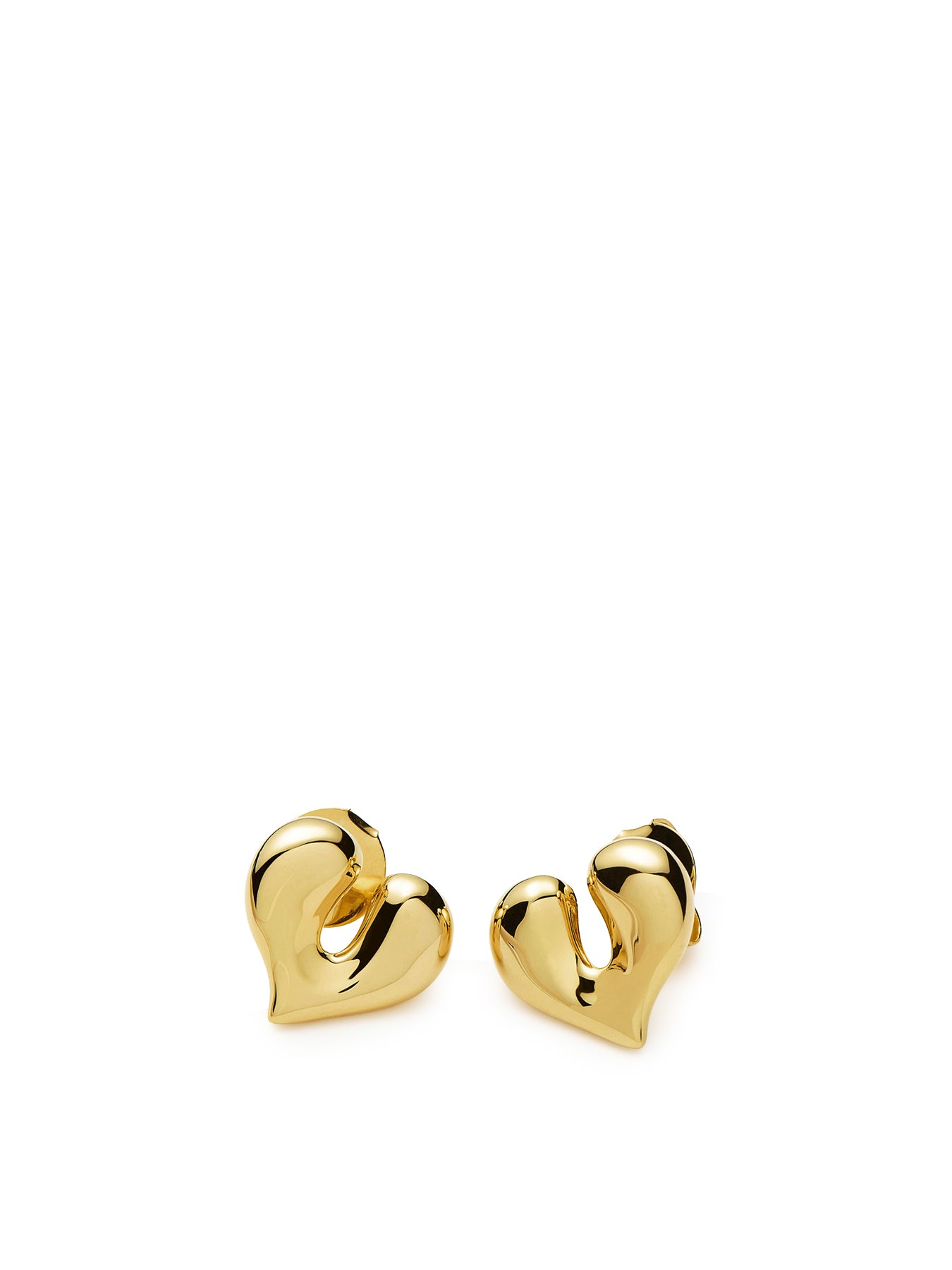 Molten Heart Stud Earrings Gold