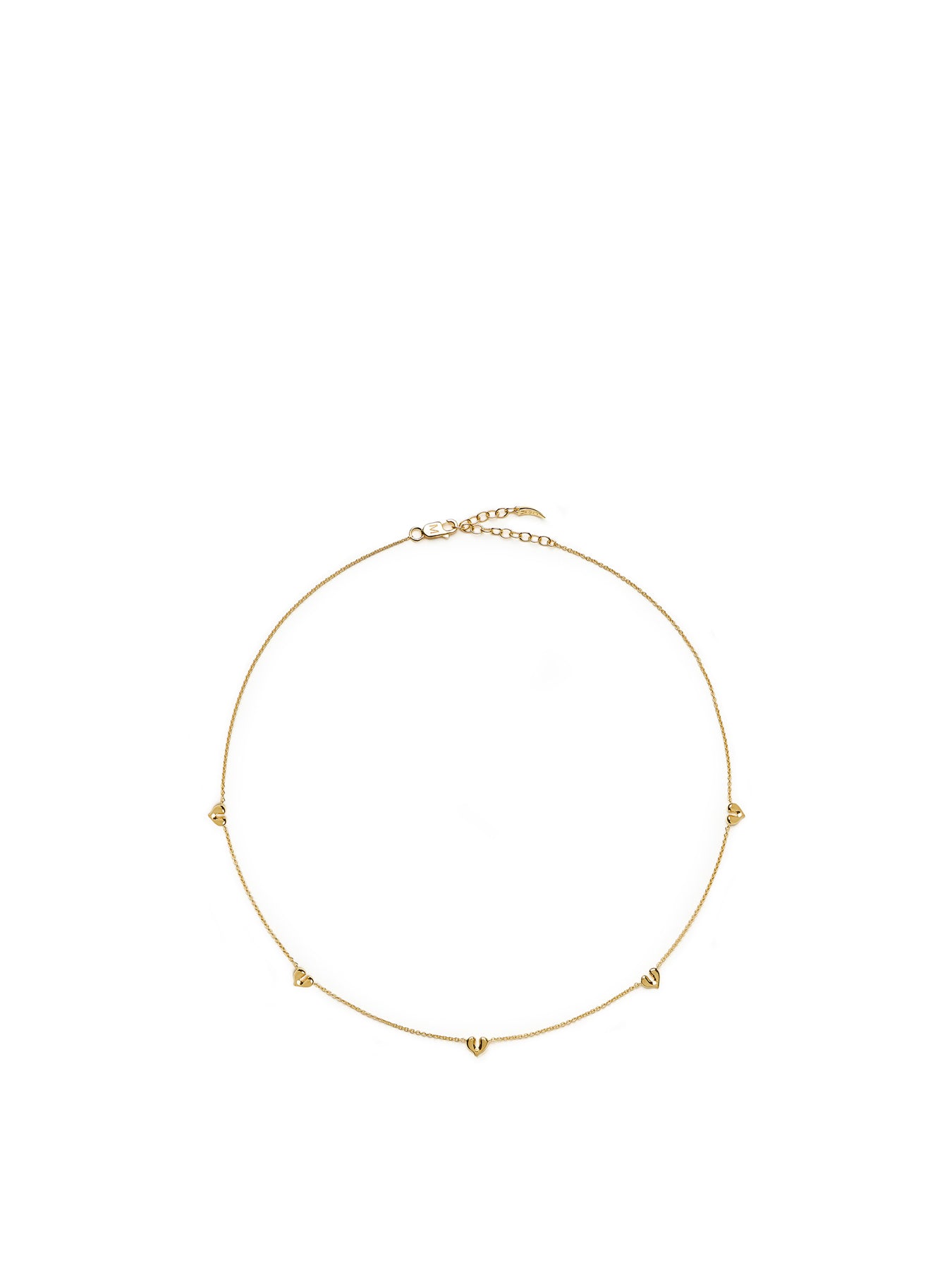 Molten Heart Mini Charm Choker Gold